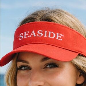 NEW WITH TAGS Seaside Red and White Visor Summer Preppy Vacation Outdoors
